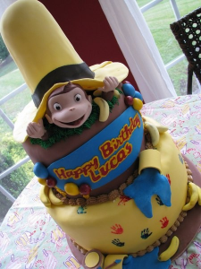 curiousgeorgecake 225x300 Make It A Curious George Birthday Party!