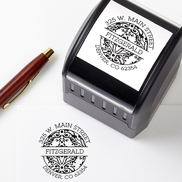 Damask Self-Inking Address Stamper