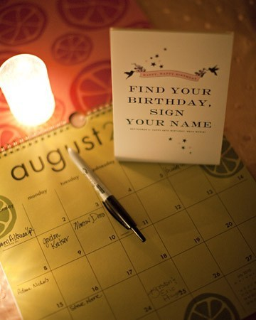 wedding calendar guestbook ideas