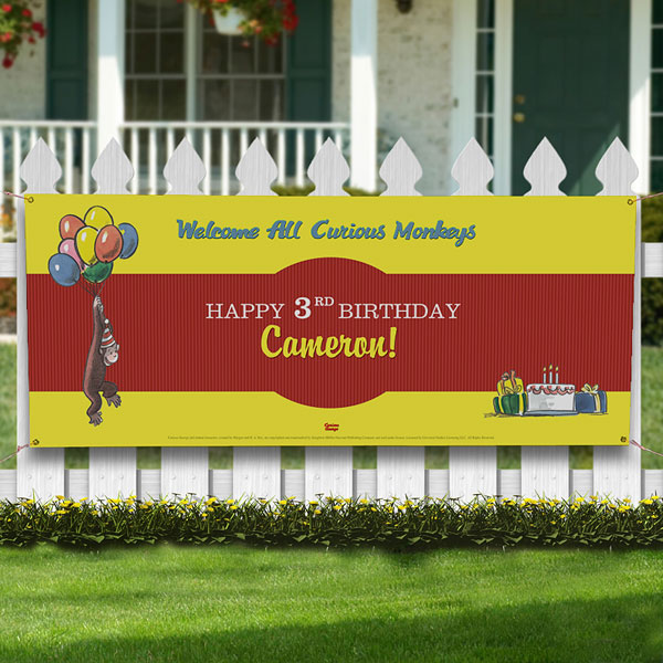 curious george birthday banner