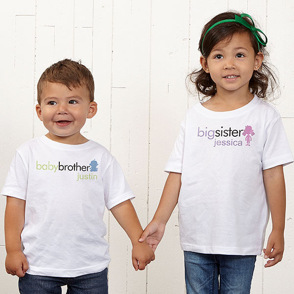 gifts for siblings with Big Sister Big Brother T-Shirts