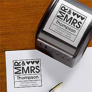 PersonalizationMall's Mr. and Mrs. Return Address Stamper
