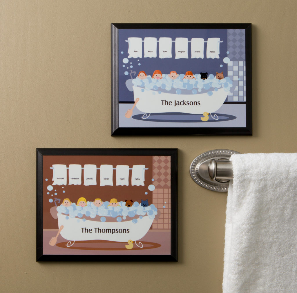 Bathtub Family Characters Wall Plaque