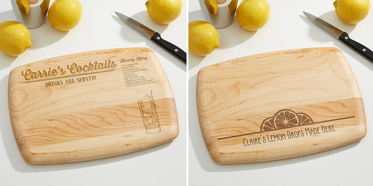 home bar gifts with Custom Bar Cutting Boards