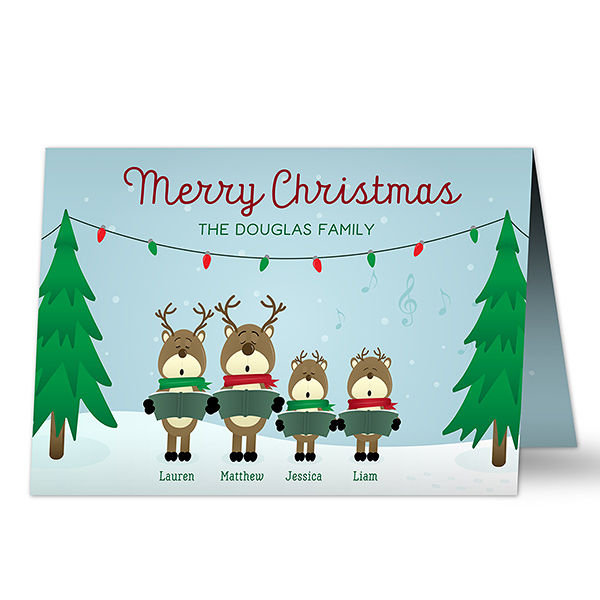 Custom Christmas Card - Reindeer Family