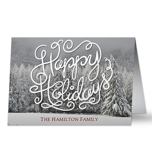 personal christmas cards with Happy Holidays Custom Card