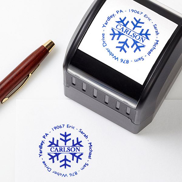 personal christmas cards with Holiday Address Stamp