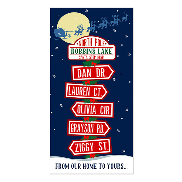 North Pole Family Sign Personalized Postcard