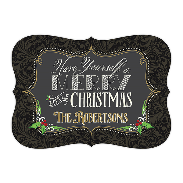 Personalized Christmas Card Chalkboard Design