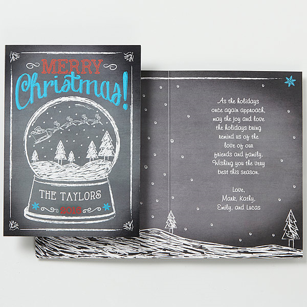 Custom Snow Globe Christmas Card