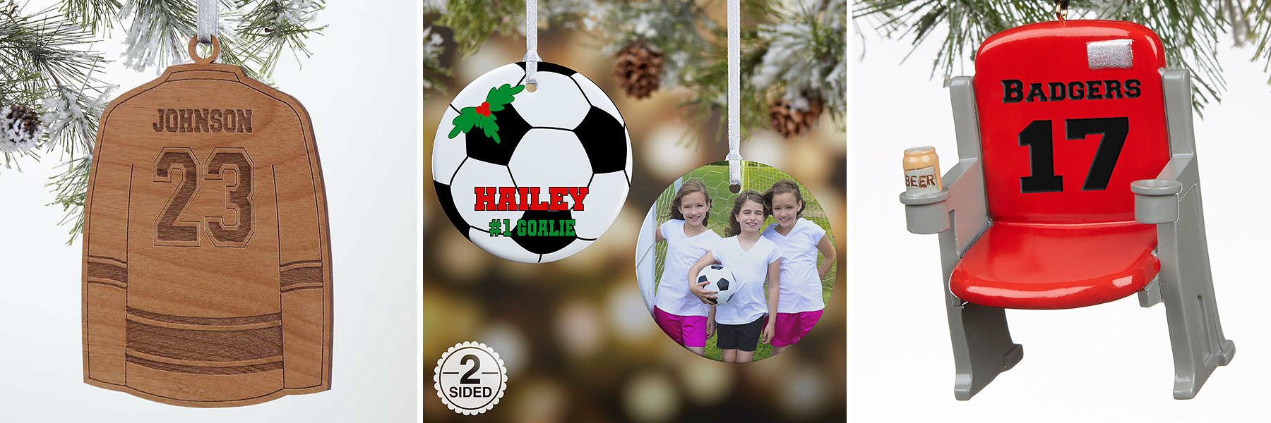 ornament gift tags with Sports Christmas Ornaments