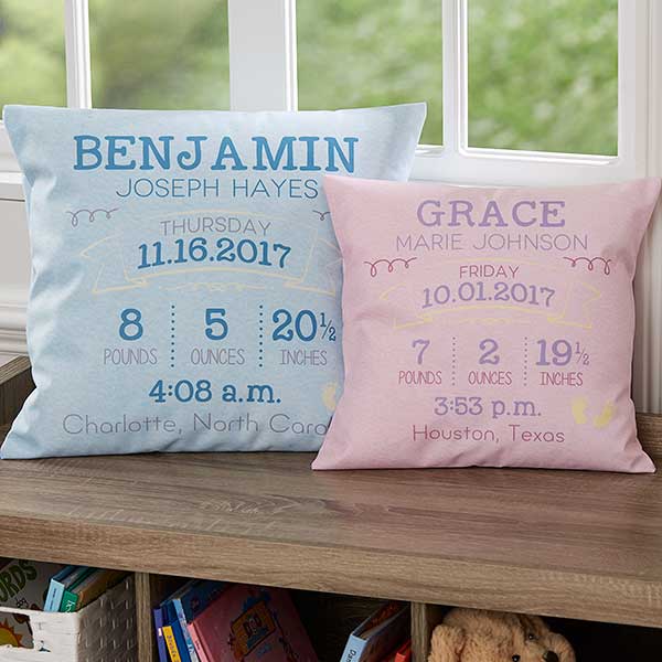 decorating with throw pillows with Baby Keepsake Pillows