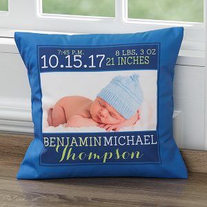 decorating with throw pillows with Birth Announcement Pillows
