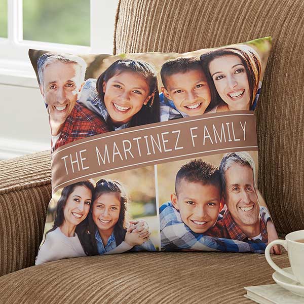 decorating with throw pillows with Family Photo Pillow