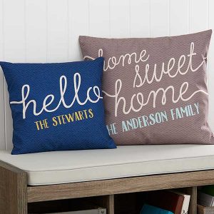 decorating with throw pillows with Home Sweet Home Pillows