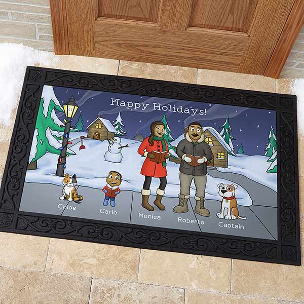 christmas decoration ideas with Personalized Christmas Doormat