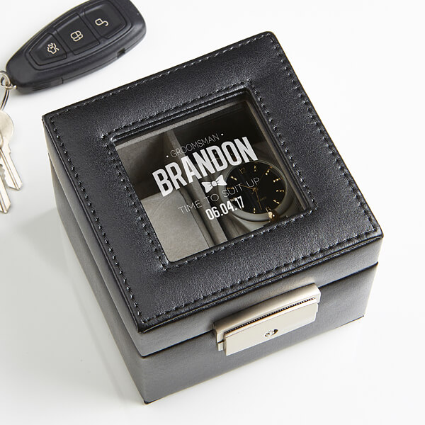 groomsman box with custon watch box