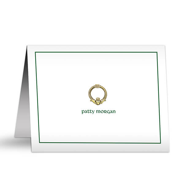 Irish-inspired stationery with Golden Claddagh Note Cards