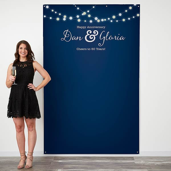 Twinkle Lights Personalized Photo Backdrop