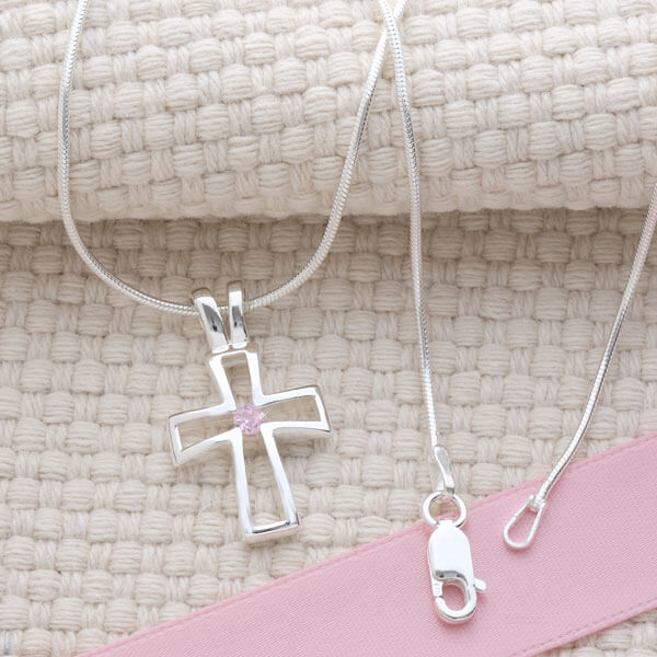 first communion gift ideas with Birthstone Cross Necklace