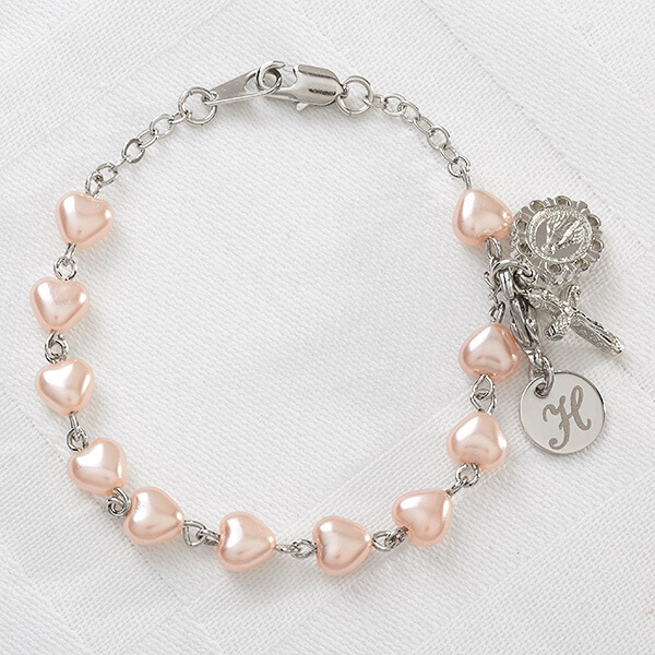 first communion gift ideas with Personalized Rosary Bracelet
