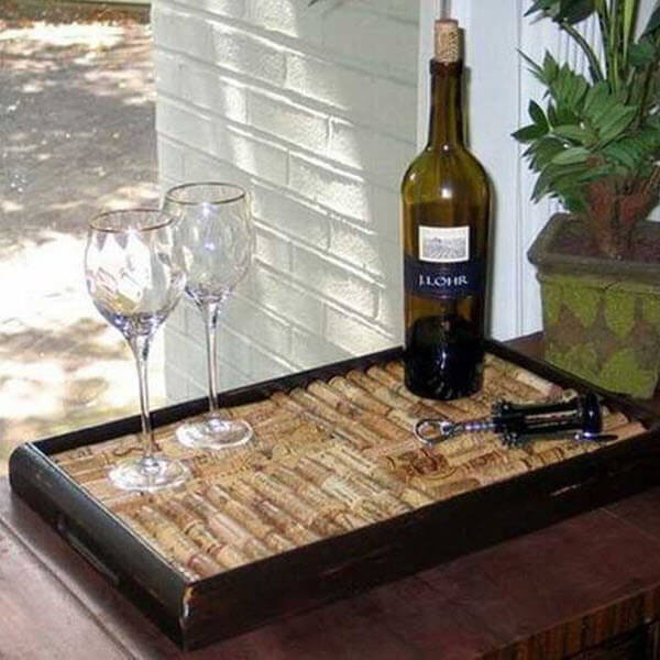 Wine Cork Wedding Guestbook Serving Tray