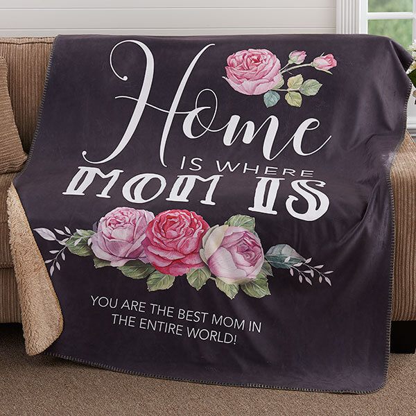 Home Is Where Mom Is Personalized Premium Blankets
