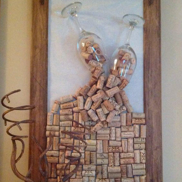 Wine Cork Wedding Guestbook Wall Art