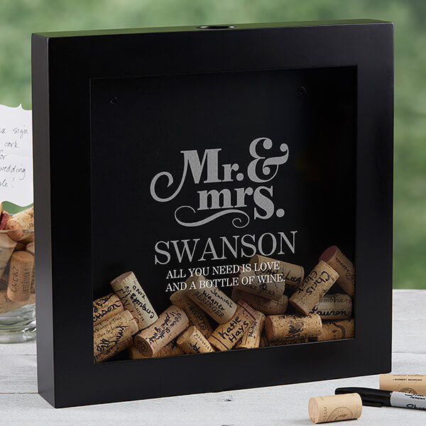 Personalized Wine Cork Guestbook Shadow Box