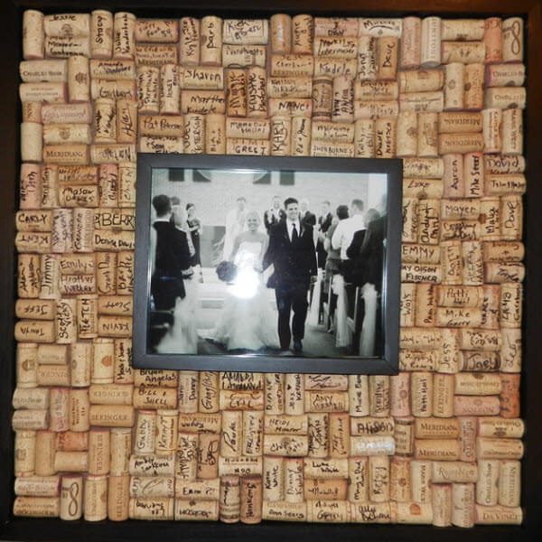 Wine Cork Wedding Guestbook Picture Frame