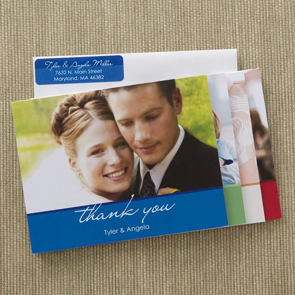 wedding thank you cards Wedding Thank You Personalized Photo Note Cards