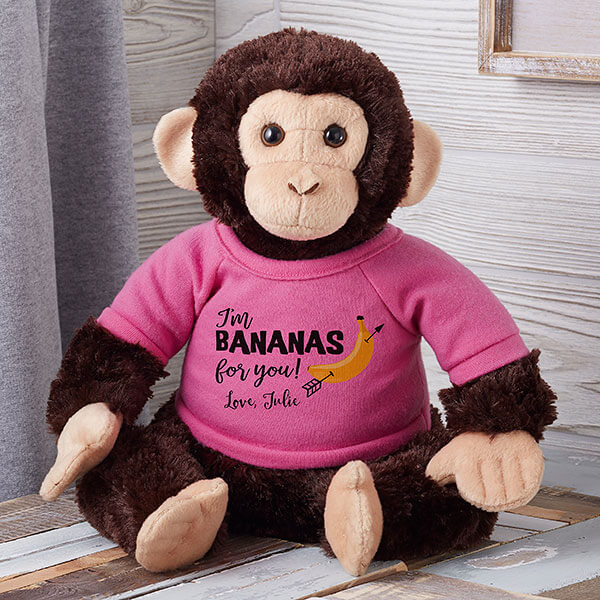 5 senses valentine's gift ideas personalized plush monkey