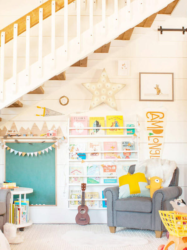 A Fun Reading Nook under The Stairs