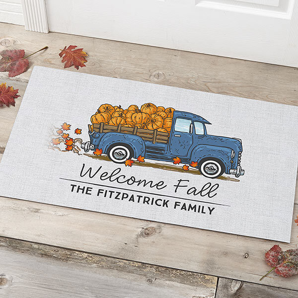 Vintage Illustrated Fall Farmhouse Doormat