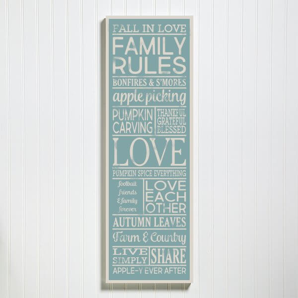 Custom Fall Family Rules Sign