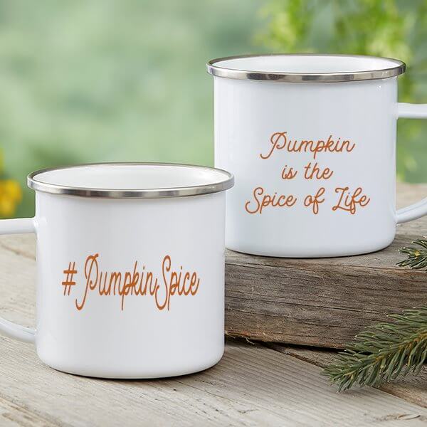 Pumpkin Spice Camping Mugs