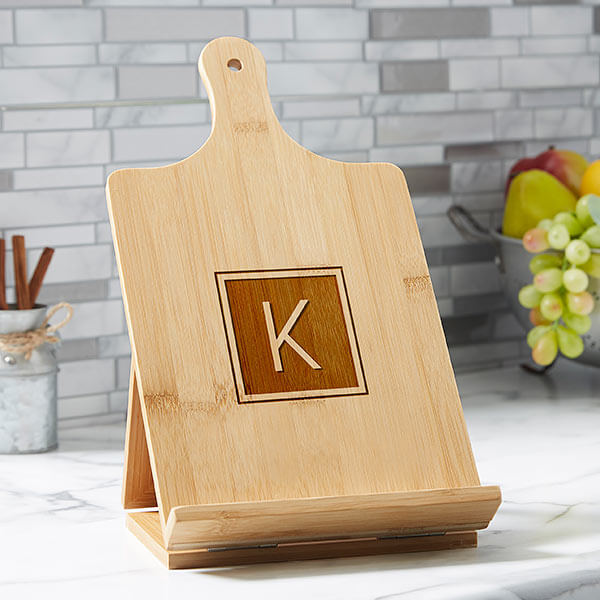 Personalized Cookbook & Tablet Stand - Kitchen Counter Decor Ideas