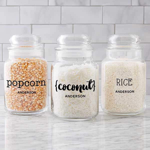 Custom Glass Storage Jars - Kitchen Counter Decor Ideas