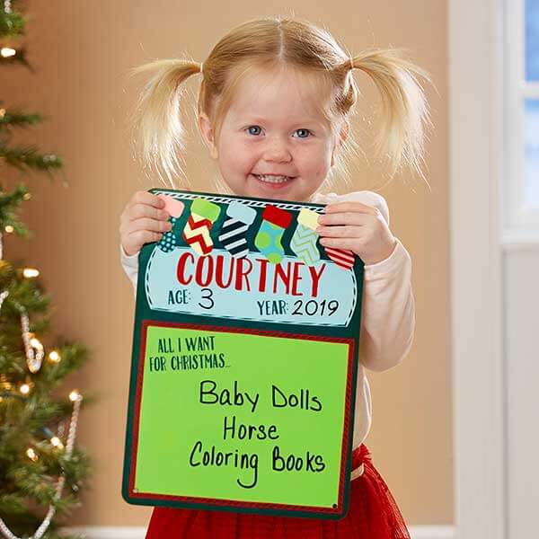 christmas eve box ideas with All I Want For Christmas  Personalized Dry Erase Sign