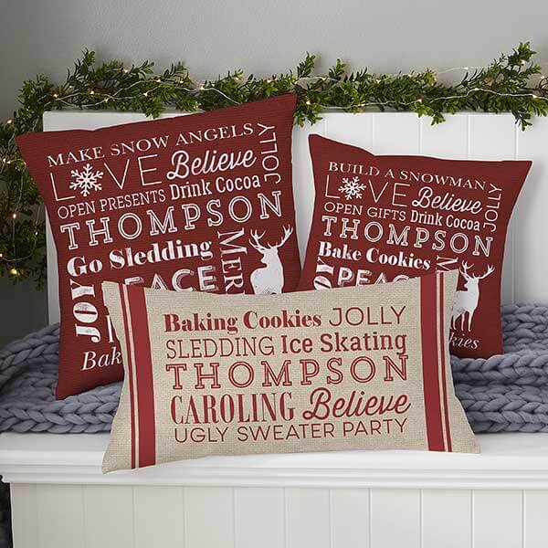 First Married Christmas Throw Pillows