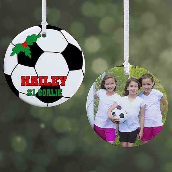 Personalized Kids Photo Soccer Ornament