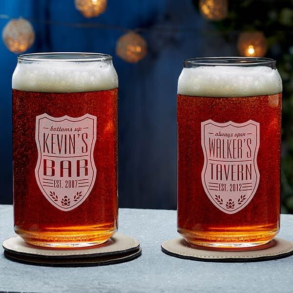 Engraved Beer Can Glasses