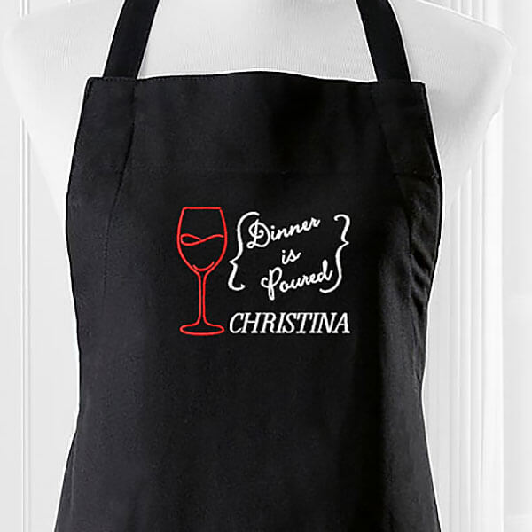Funny Embroidered Aprons for Wine Lovers