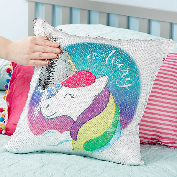 Unicorn Flip Sequin Throw Pillow