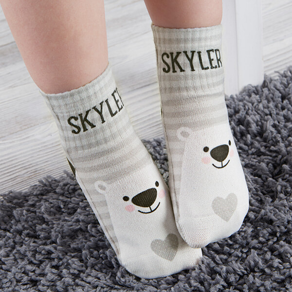 Bear Icon Custom Toddler Socks