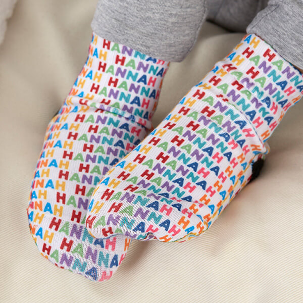Colorful Name Custom Toddler Socks
