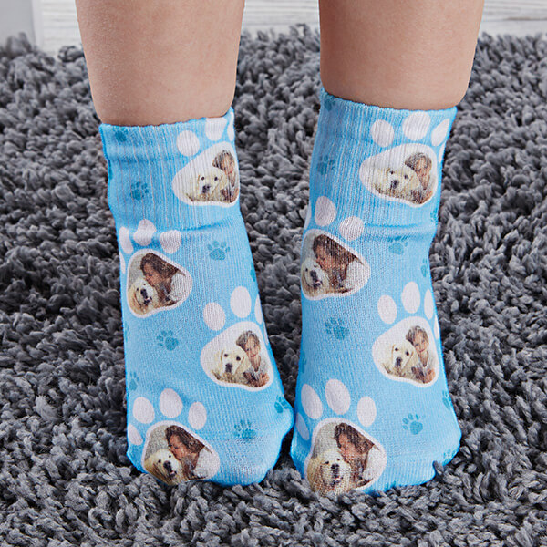 Paw Print Custom Dog Socks for Toddlers