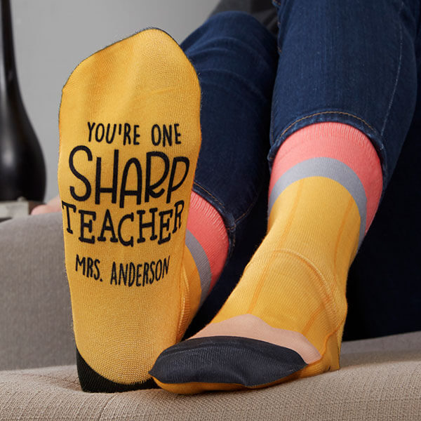 No 2 Pencil Custom Teacher Socks