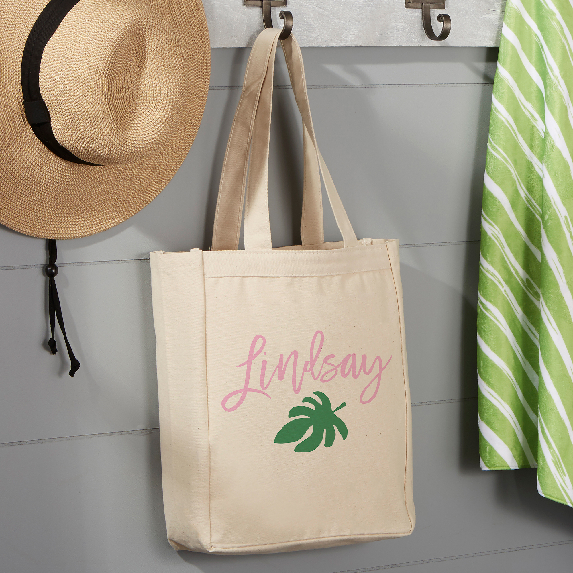 Palm Leaves Personalized Beach Bag