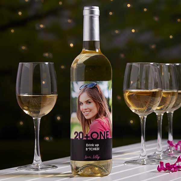 21st birthday gift ideas with photo wine bottle labels